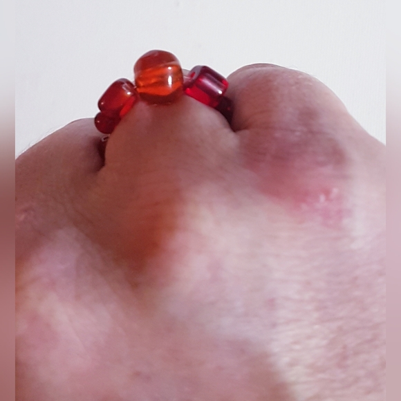 Red Scarf Women's Ring Handmade Jewelry s8-9 NEW - Picture 7 of 13